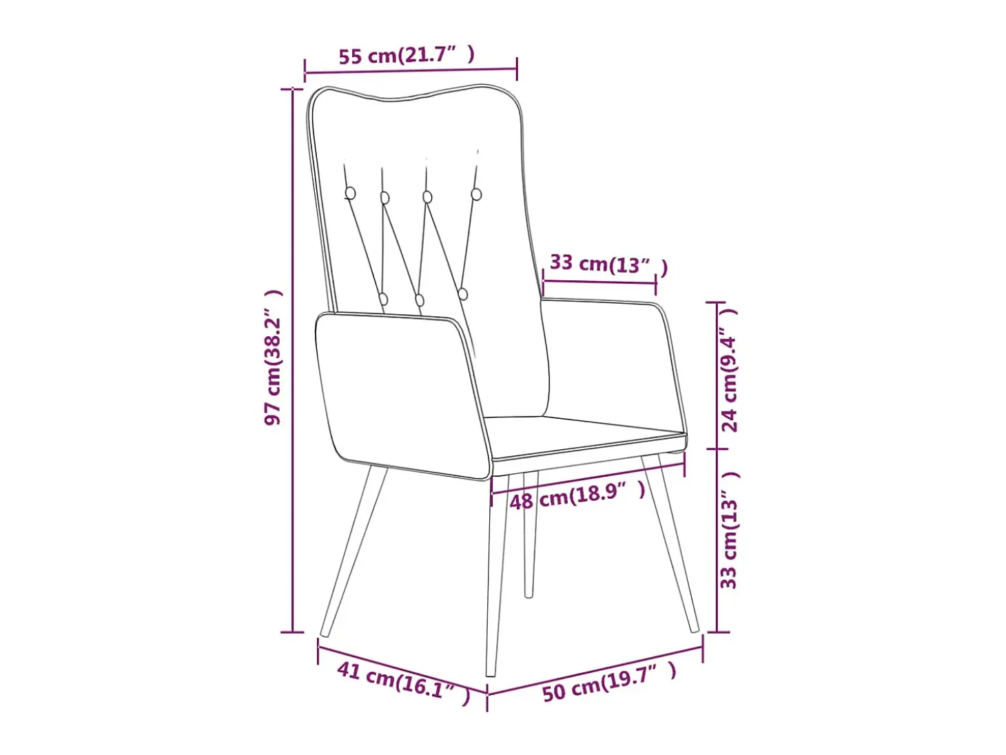 Sillón orejero de cuero auténtico negro canela
