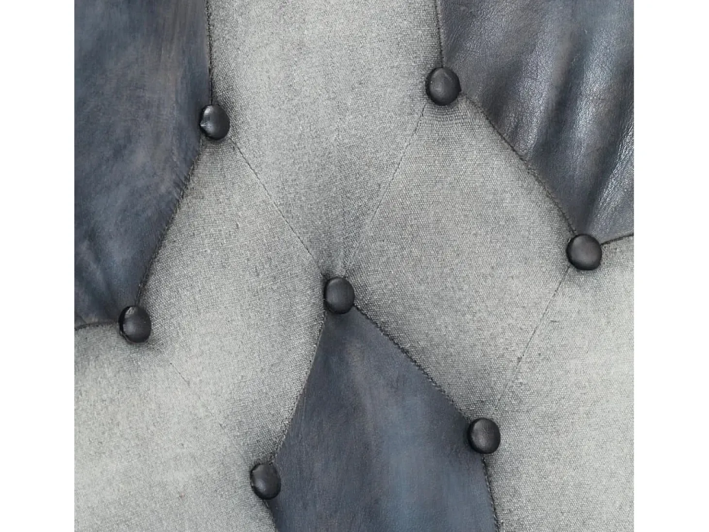 Sillón orejero de cuero auténtico gris