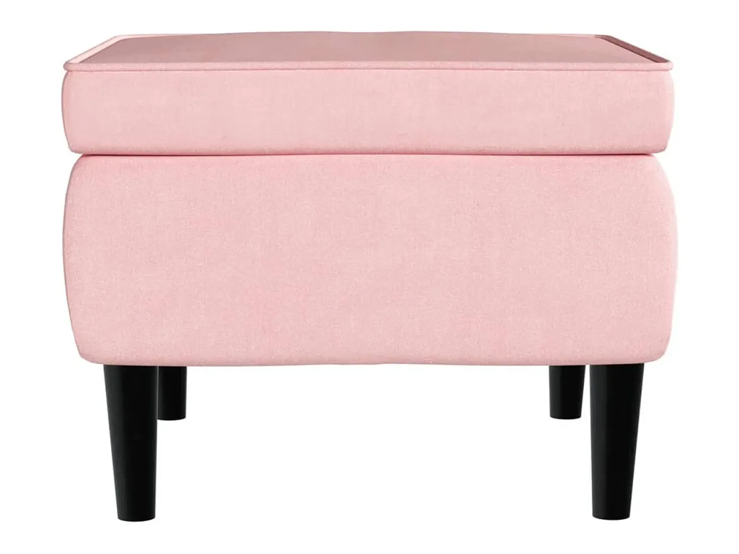 Sillón orejero y taburete de terciopelo rosa