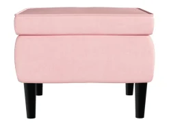 Sillón orejero y taburete de terciopelo rosa