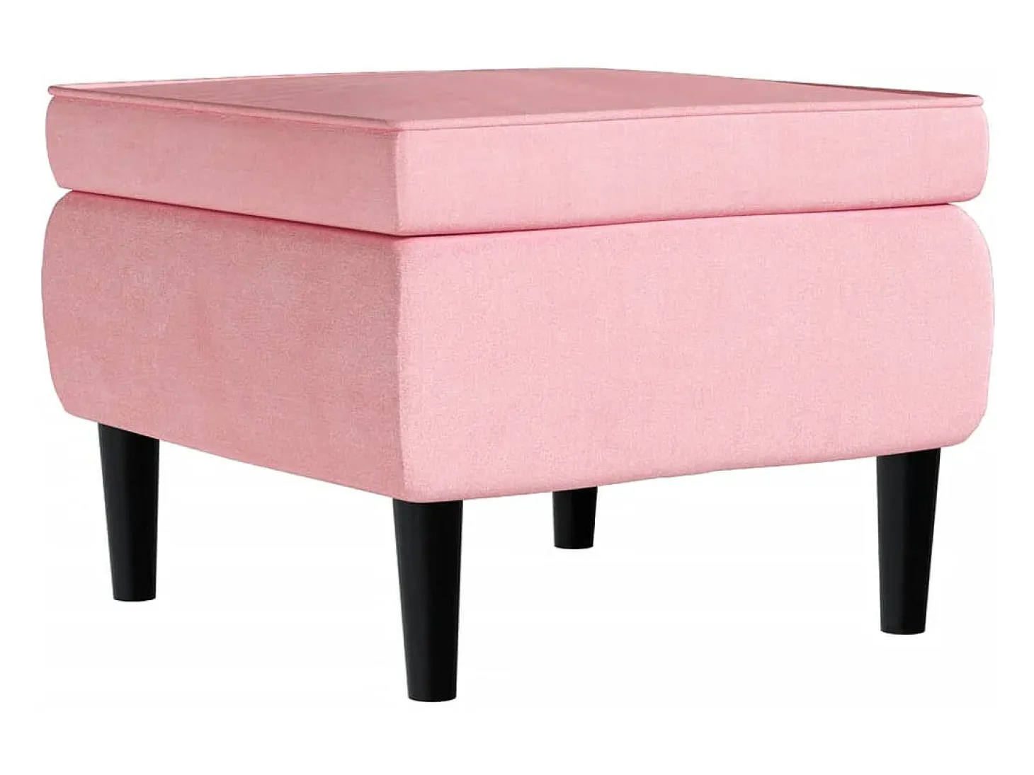 Sillón orejero y taburete de terciopelo rosa