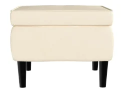 Sillón orejero y taburete de terciopelo crema