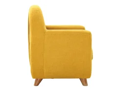 Sillón para niños nórdico tejido efecto aterciopelado amarillo mostaza NORKID