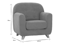Sillón para niños nórdico tejido efecto aterciopelado amarillo mostaza NORKID