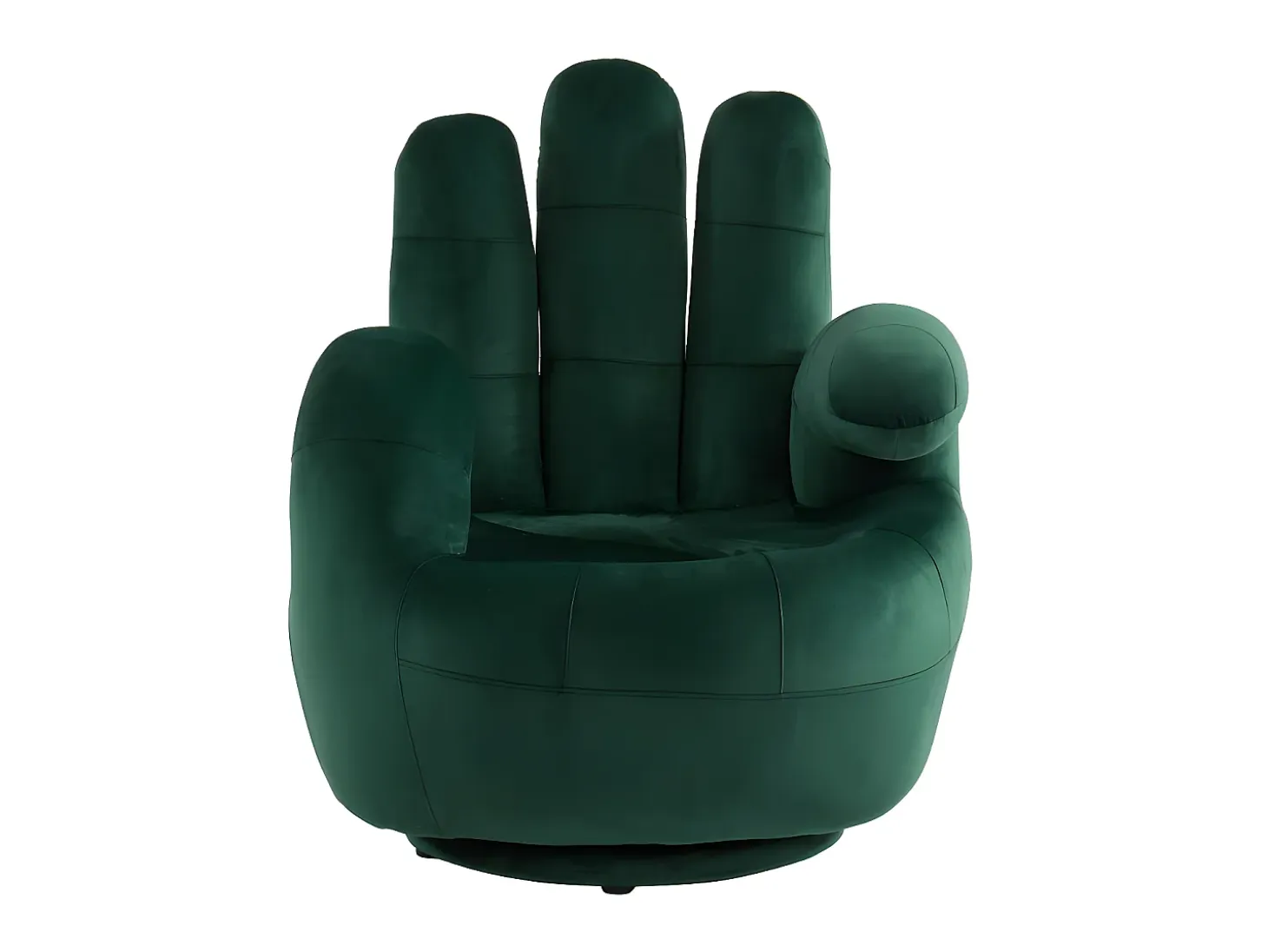 Sillón pivotante con forma de mano CATCHY terciopelo verde