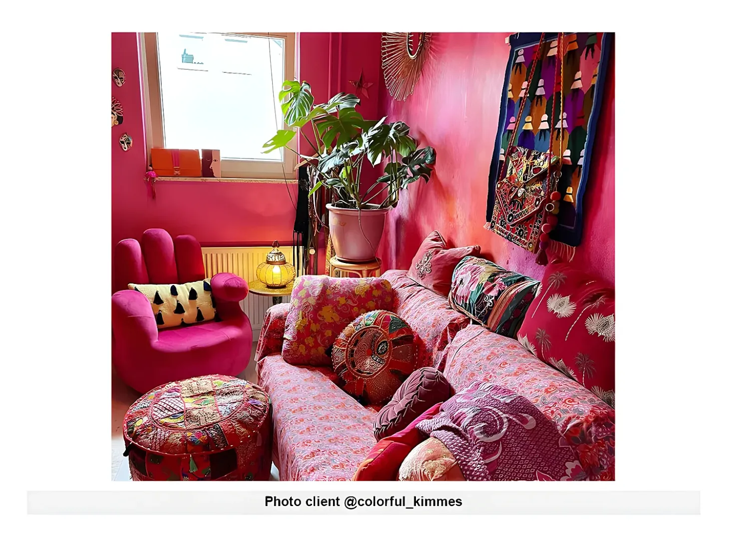 Sillón pivotante con forma de mano CATCHY fucsia