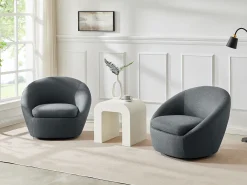 Sillón pivotante de tela gris - Colección Made for design - LACARA
