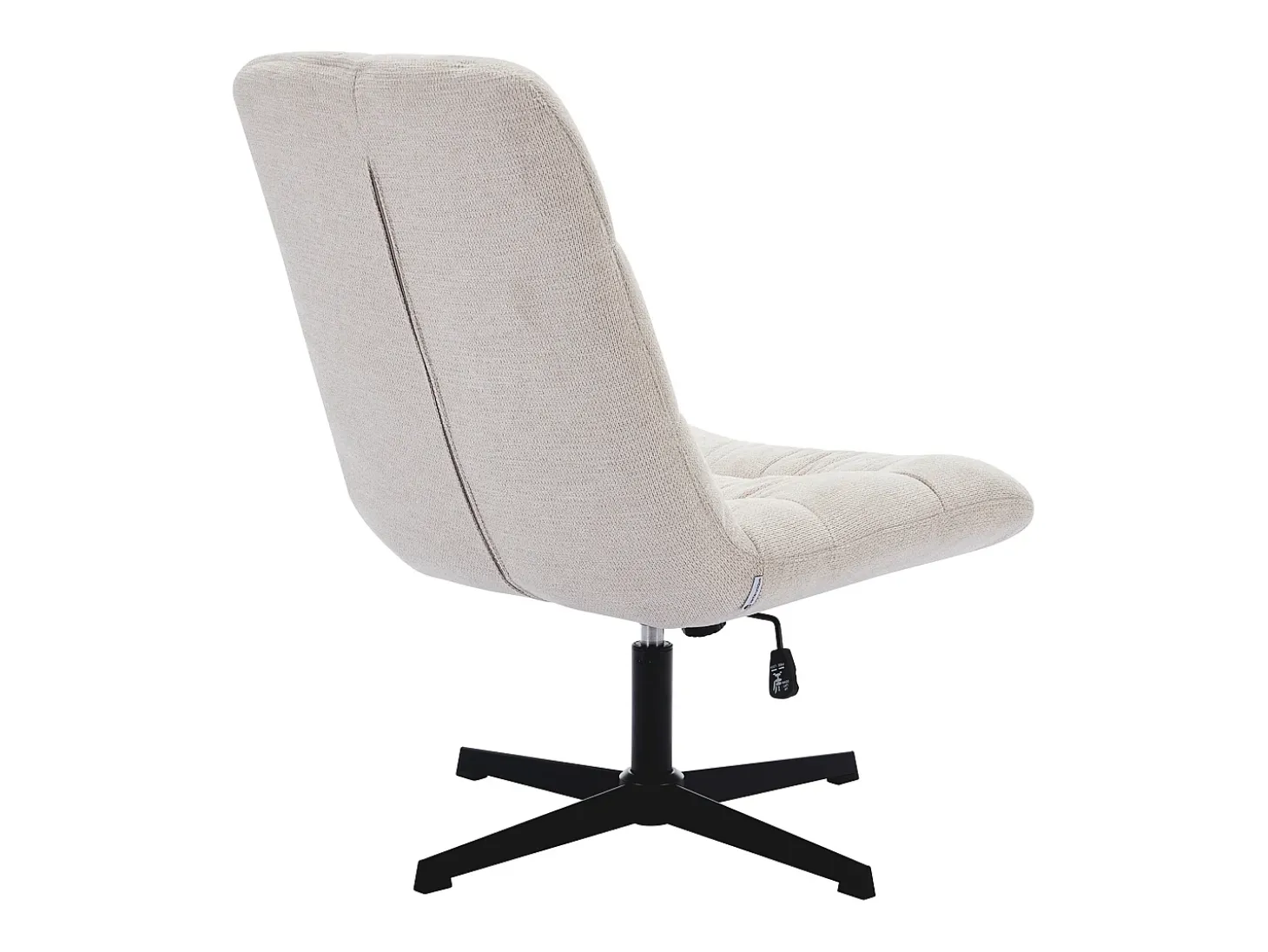 Sillón pivotante de tela jaspeado color beige SELENDO