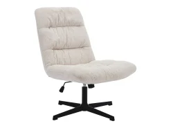 Sillón pivotante de tela jaspeado color beige SELENDO