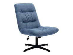 Sillón pivotante de tela jaspeado color azul SELENDO