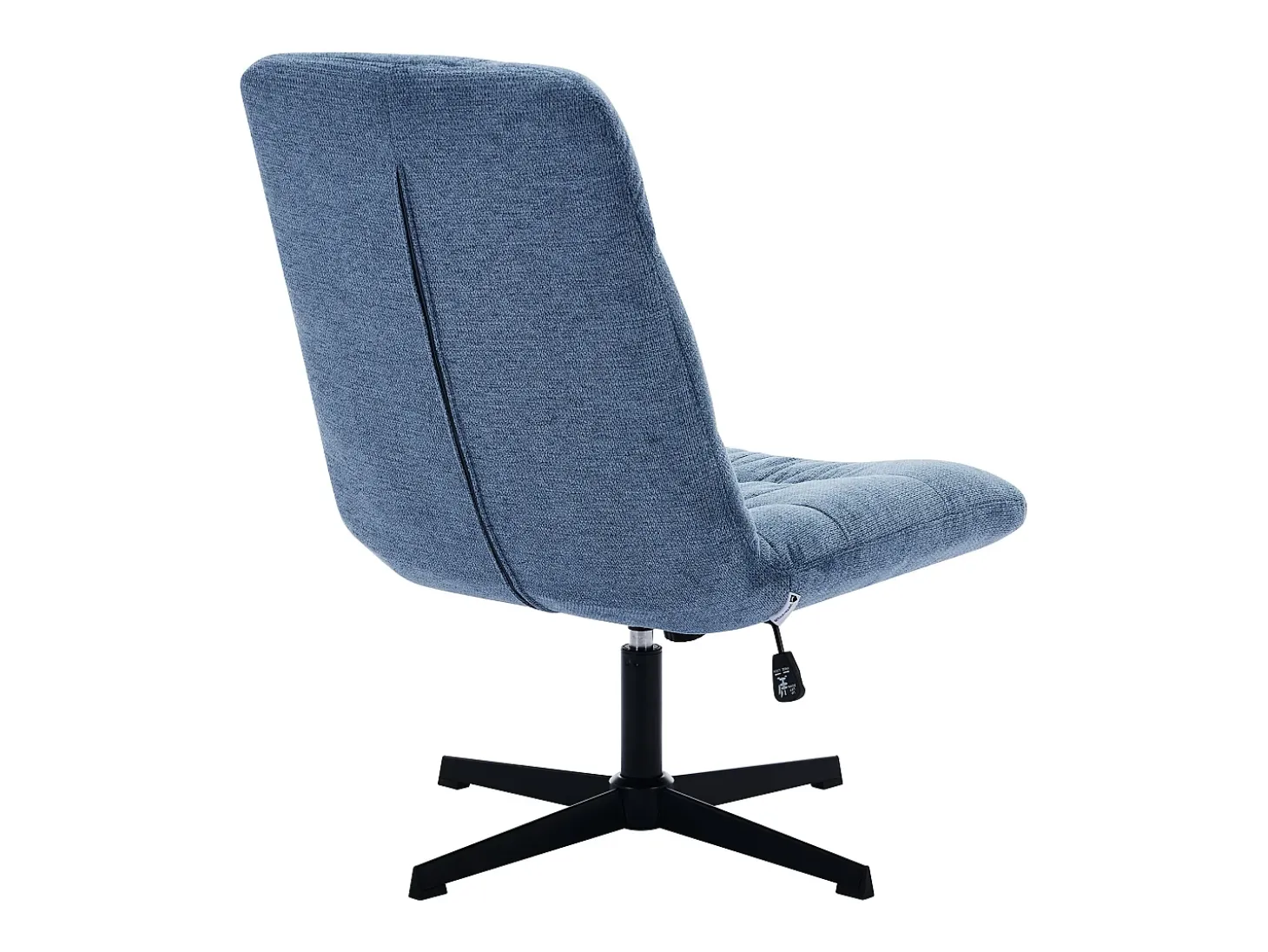 Sillón pivotante de tela jaspeado color azul SELENDO