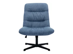 Sillón pivotante de tela jaspeado color azul SELENDO