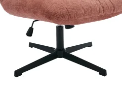 Sillón pivotante de tela jaspeado color terracota SELENDO