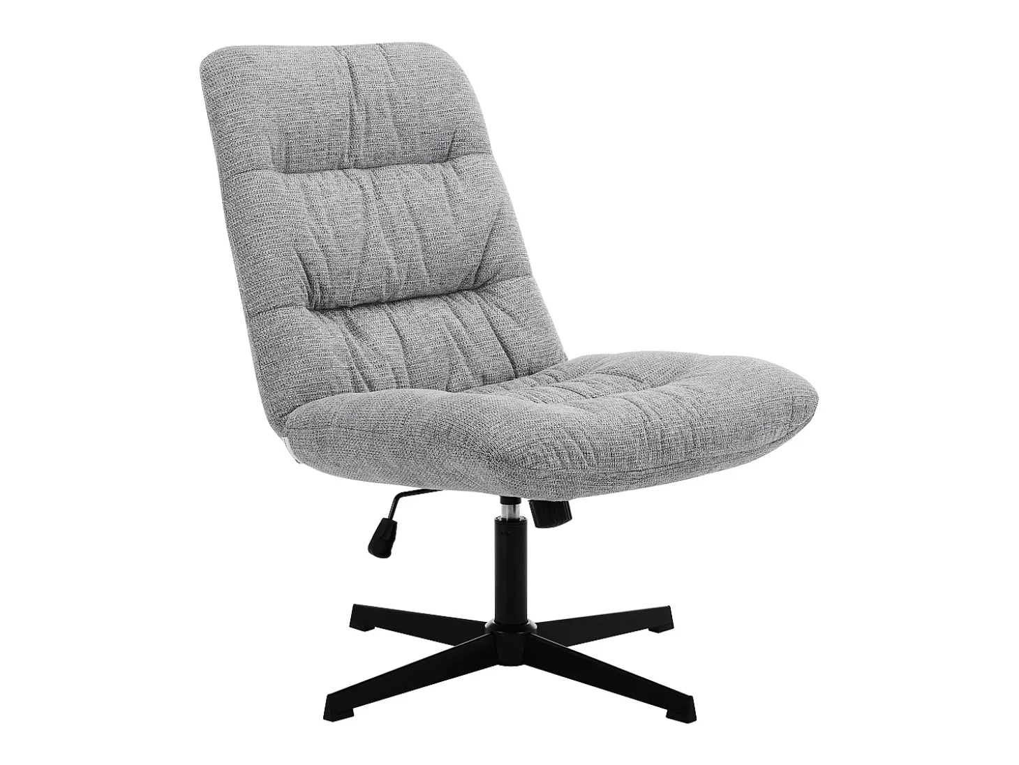 Sillón pivotante de tela jaspeado color gris SELENDO