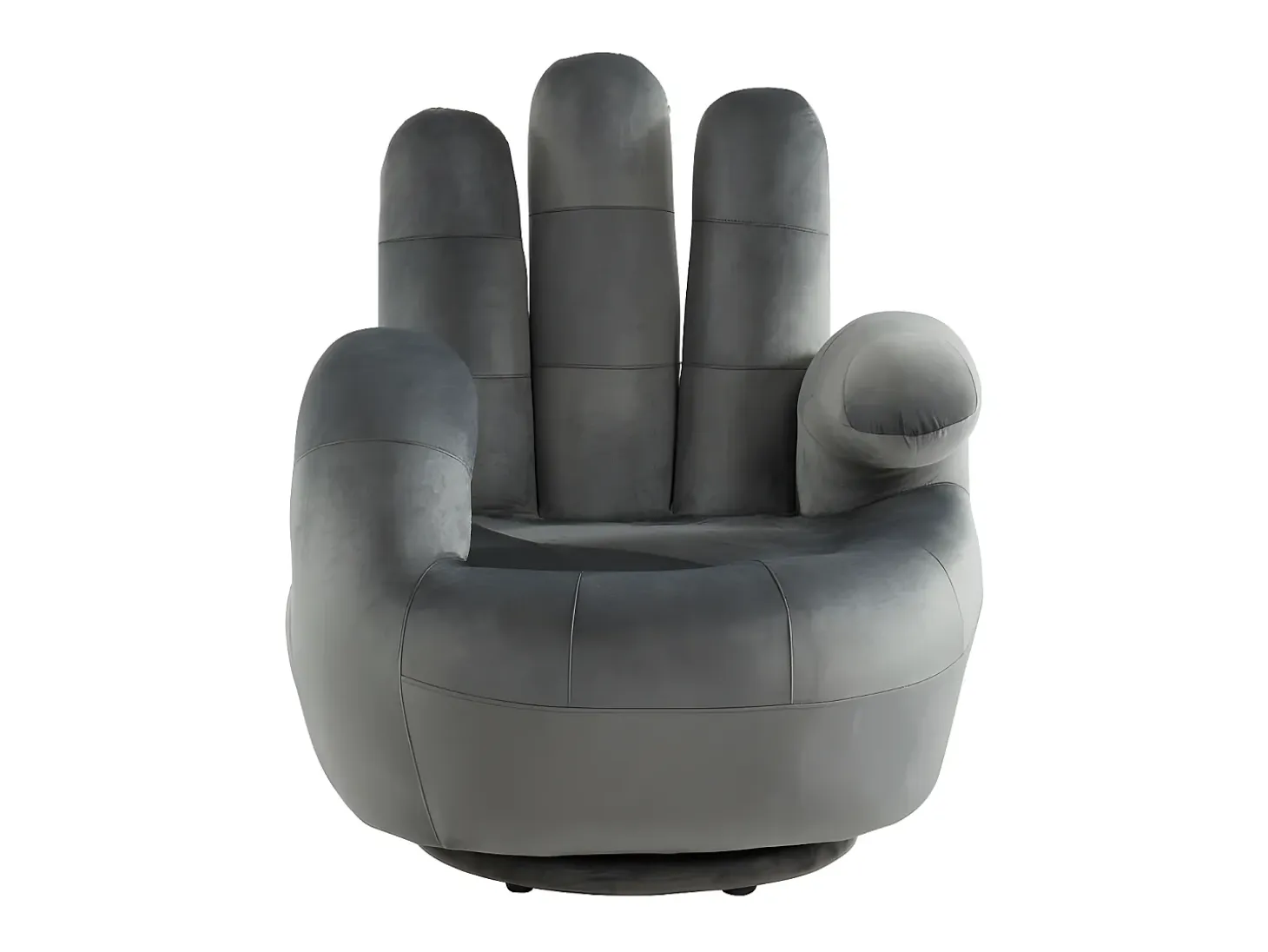 Sillón pivotante forma de mano CATCHY terciopelo antracita
