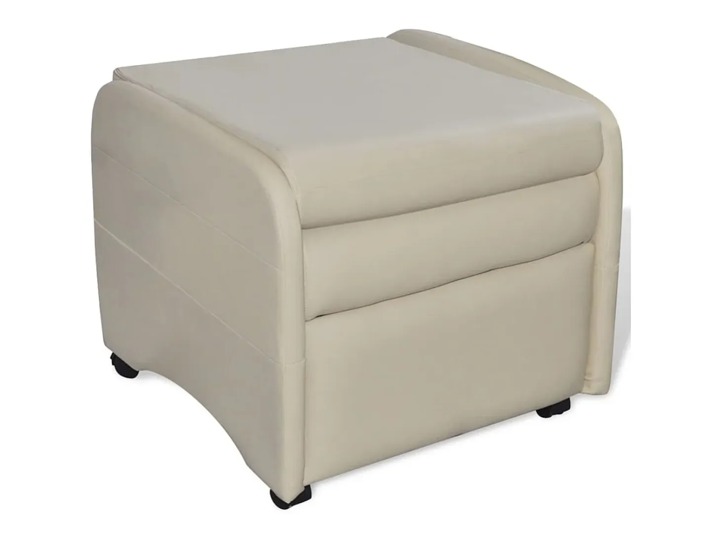 Sillón plegable de cuero sintético color crema