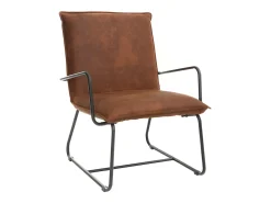 Sillón polipiel marrón y estructura metal negra MERCY