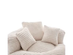 Sillón puf de pana - Con 3 cojines - Beige