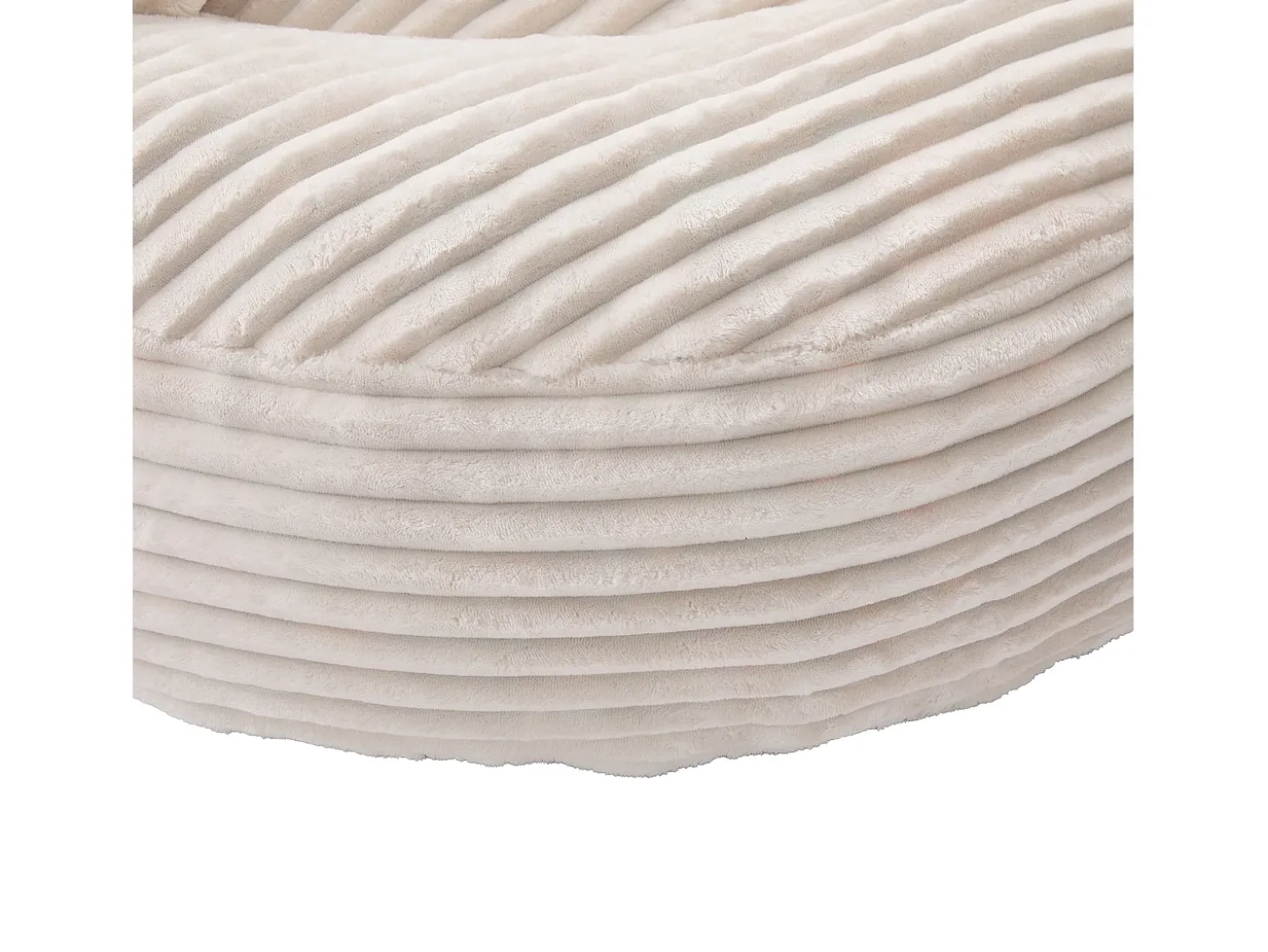 Sillón puf de pana - Con 3 cojines - Beige
