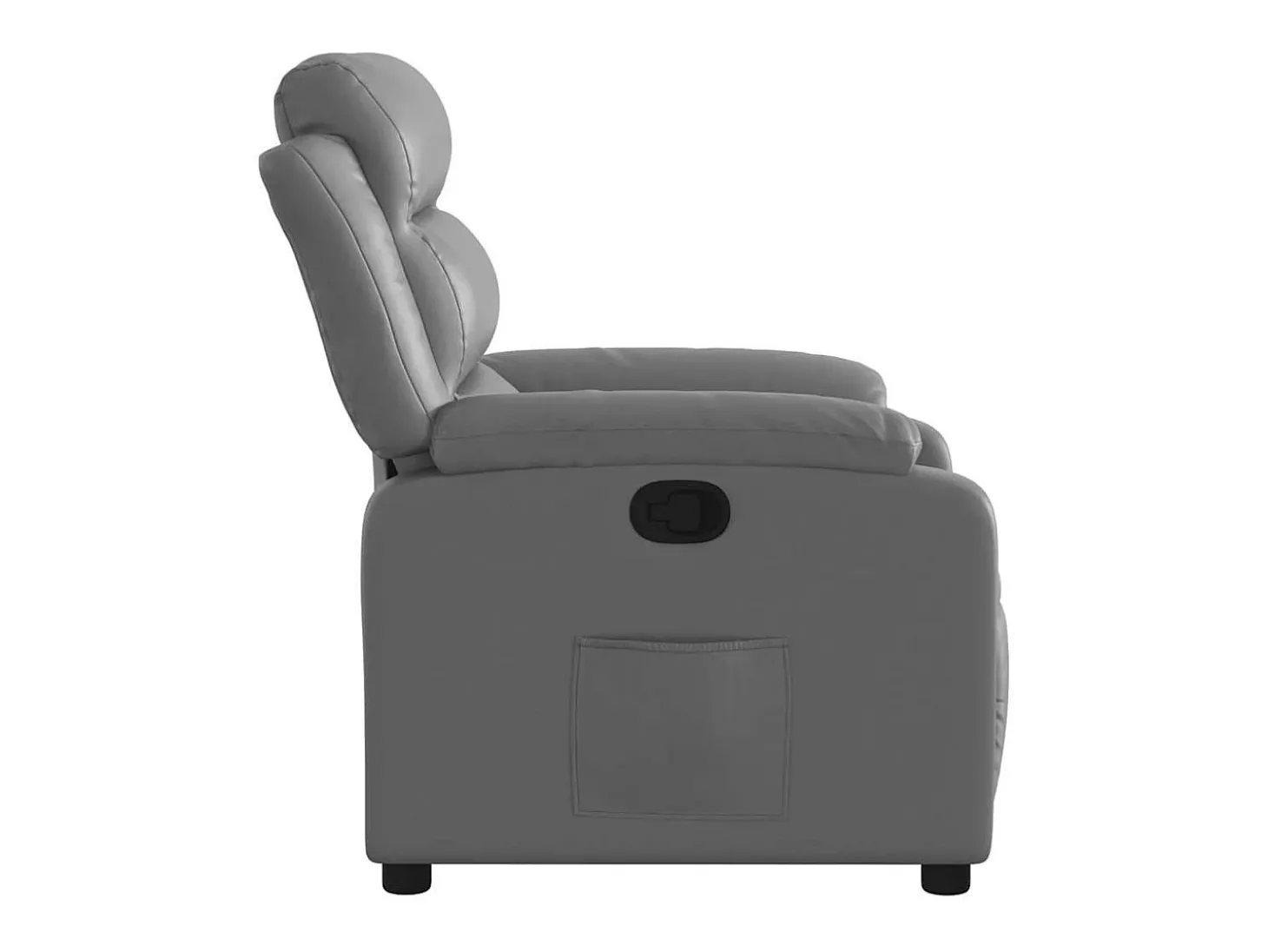 Sillón reclinable de cuero sintético gris