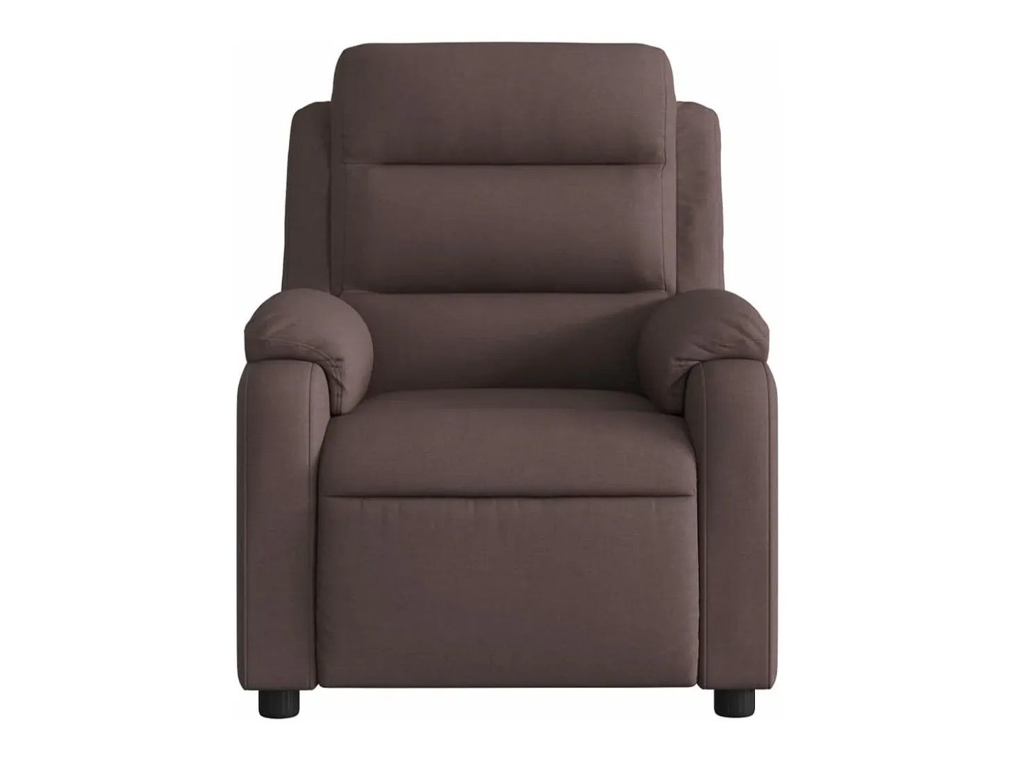 Sillón reclinable de tela marrón oscuro