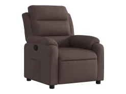 Sillón reclinable de tela marrón oscuro