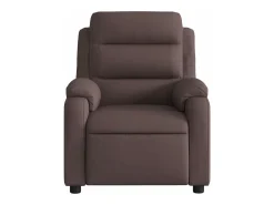 Sillón reclinable de tela marrón oscuro