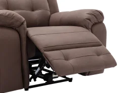 Sillón reclinable eléctrico de microfibra con aspecto de cuero envejecido marrón ORTIANO