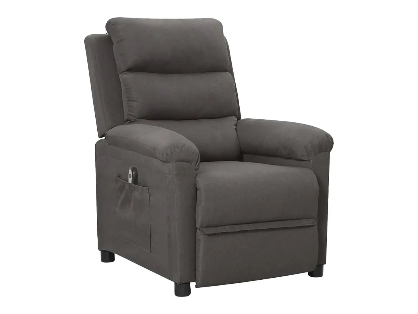 Sillón reclinable eléctrico de tela gris oscuro
