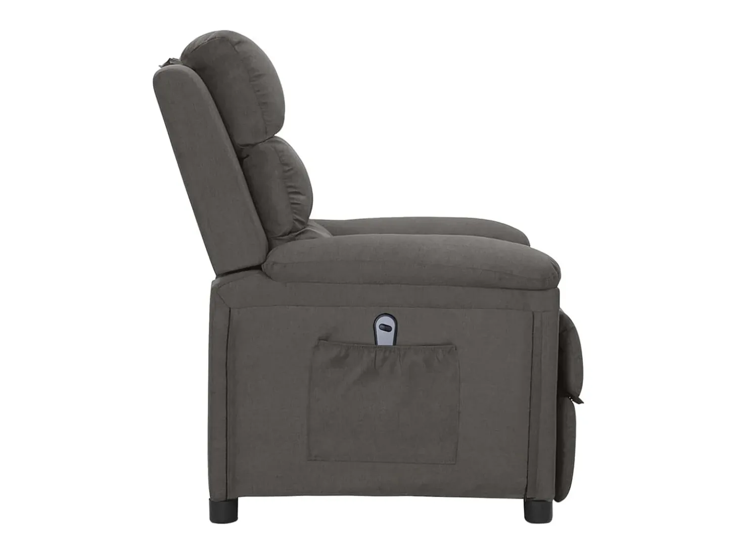 Sillón reclinable eléctrico de tela gris oscuro