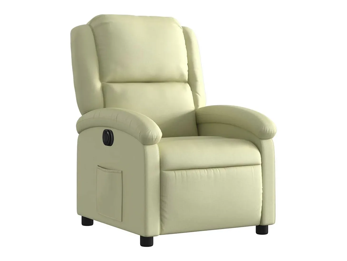 Sillón reclinable eléctrico de cuero auténtico blanco crema