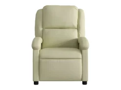 Sillón reclinable eléctrico de cuero auténtico blanco crema
