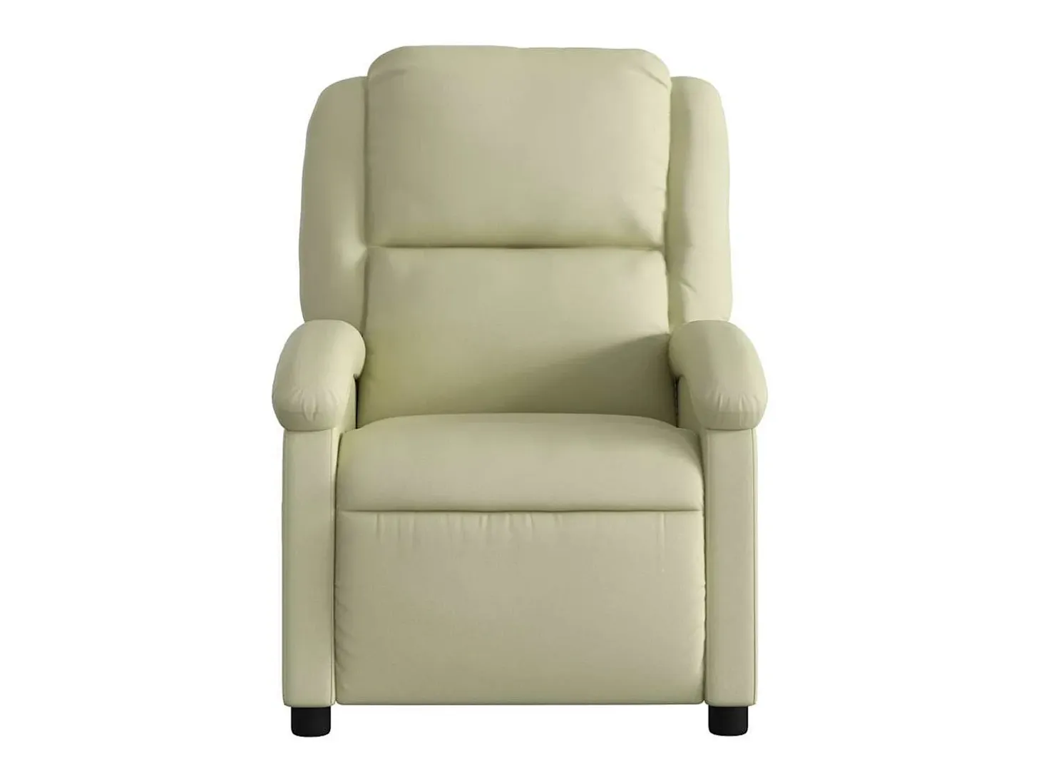 Sillón reclinable eléctrico de cuero auténtico blanco crema