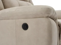 Sillón reclinable eléctrico de microfibra beige ORTIANO