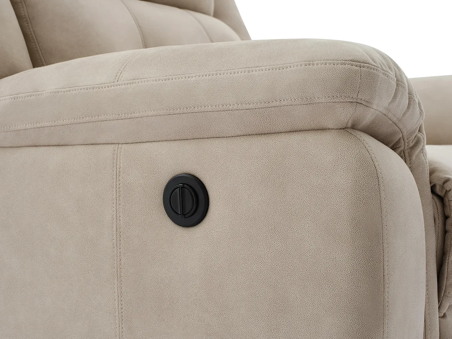 Sillón reclinable eléctrico de microfibra beige ORTIANO