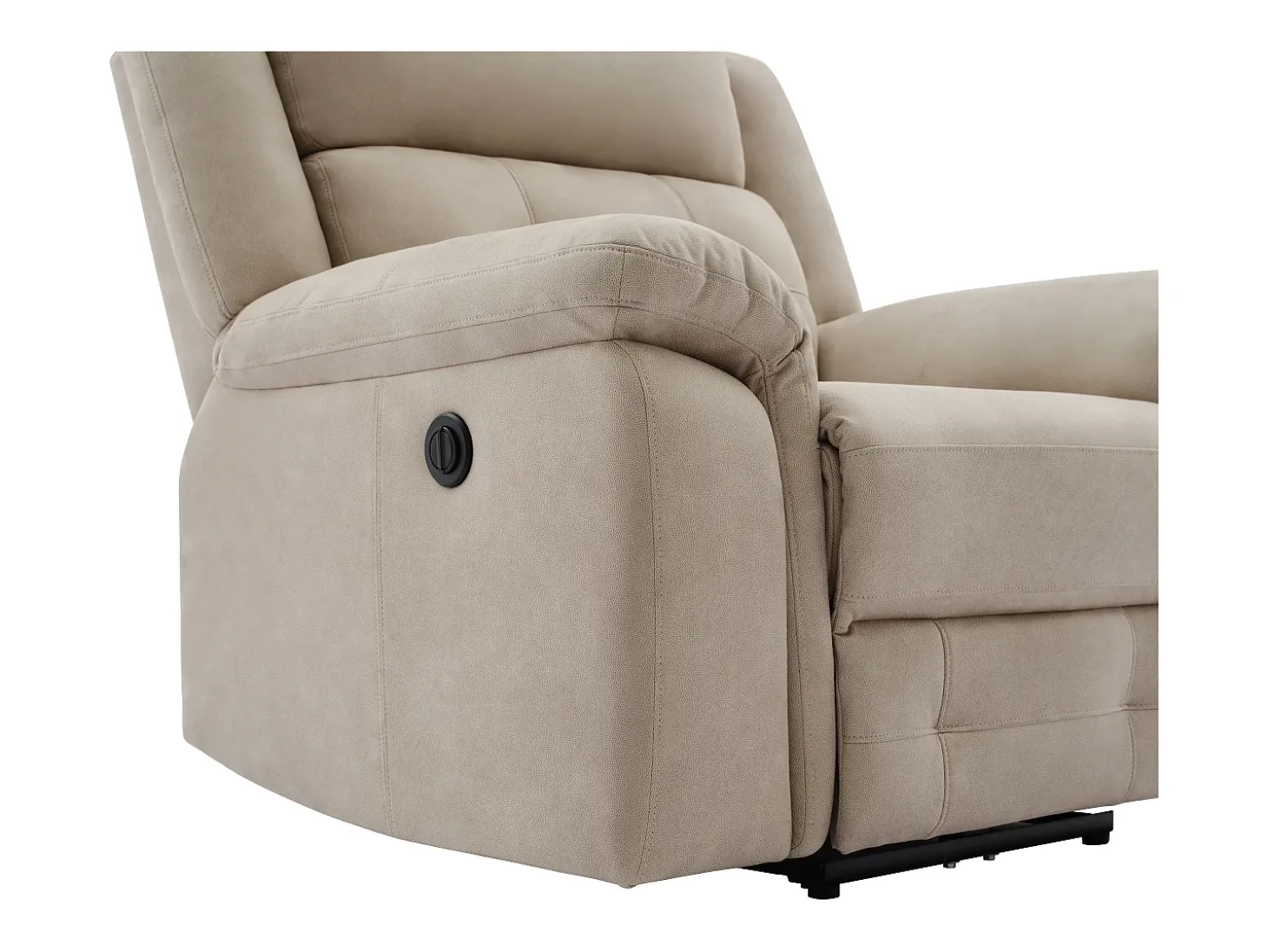 Sillón reclinable eléctrico de microfibra beige ORTIANO