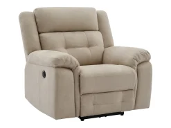 Sillón reclinable eléctrico de microfibra beige ORTIANO