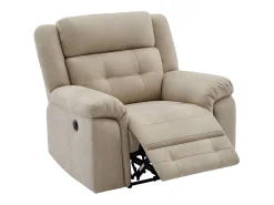 Sillón reclinable eléctrico de microfibra beige ORTIANO