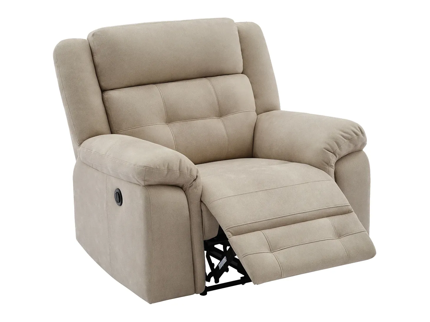 Sillón reclinable eléctrico de microfibra beige ORTIANO