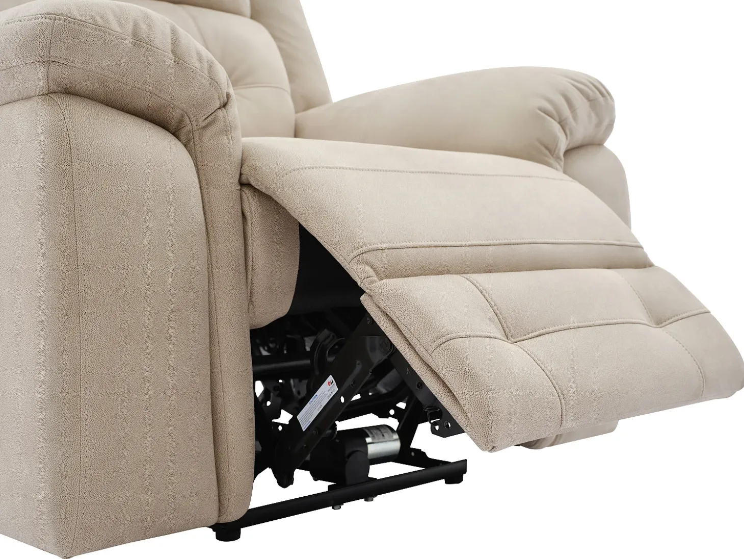 Sillón reclinable eléctrico de microfibra beige ORTIANO