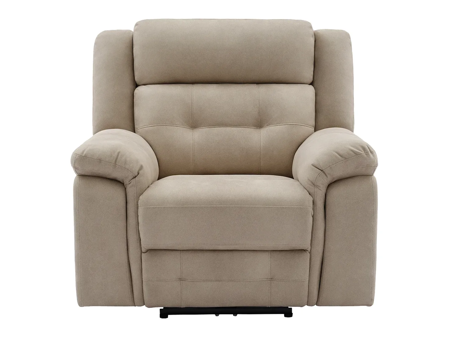 Sillón reclinable eléctrico de microfibra beige ORTIANO
