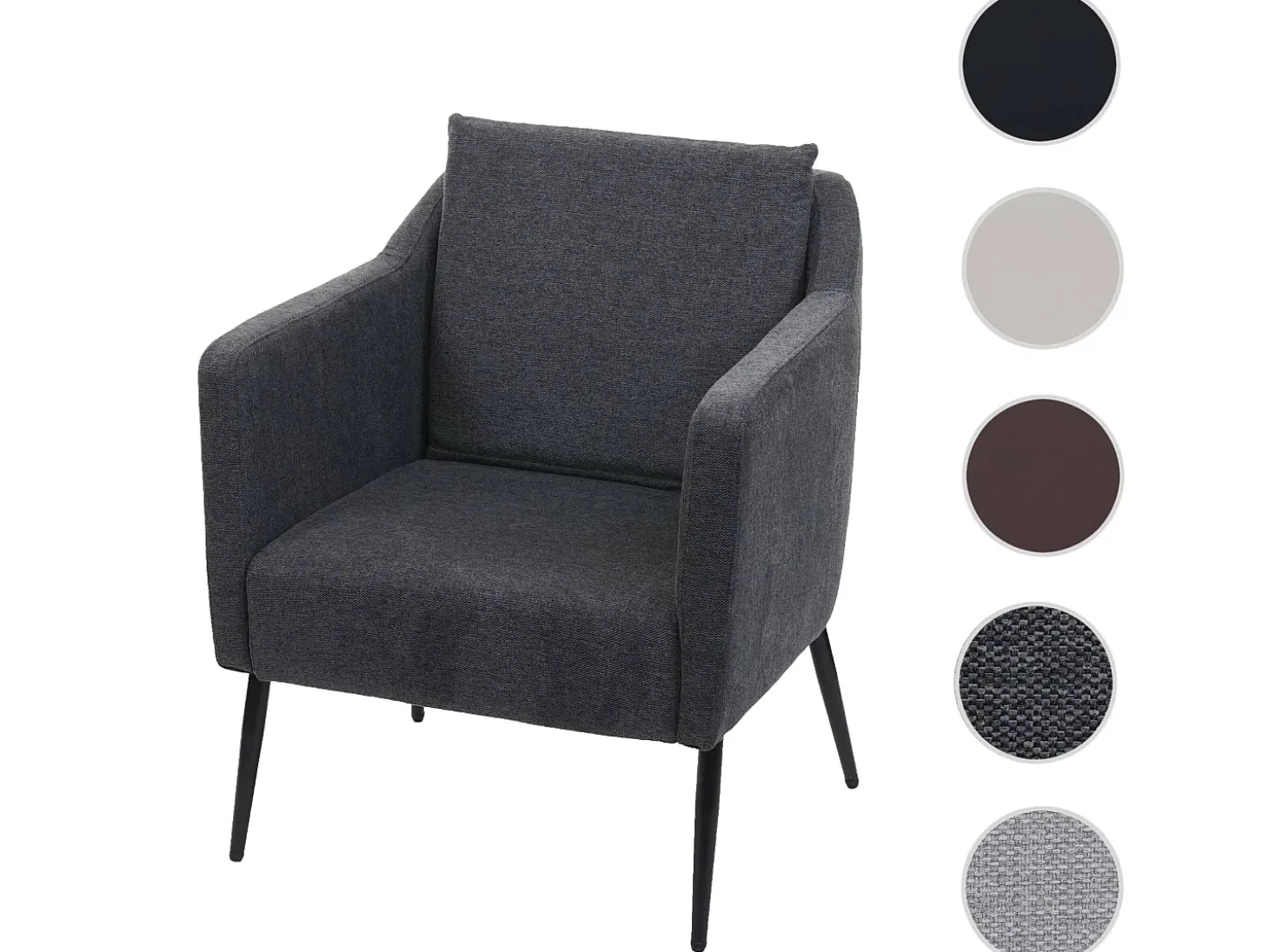 Sillón reclinable MCW-H93a, tela/textil gris oscuro
