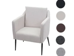 Sillón reclinable MCW-H93a, tela/textil crema-beige