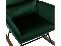 Sillón reclinable tapizado en terciopelo con soporte lumbar, ideal para sala de estar y dormitorio infantil, color verde