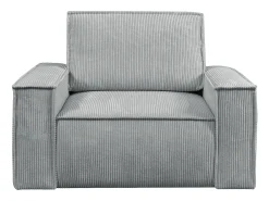 Sillón recto de pana gris claro con estilo diseño AMELIA
