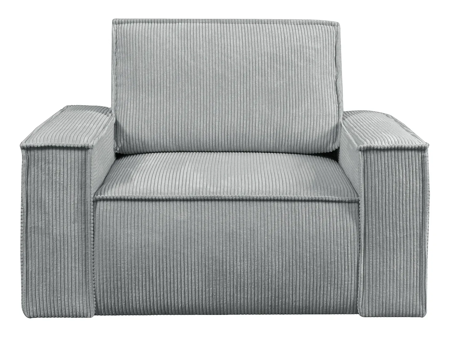 Sillón recto de pana gris claro con estilo diseño AMELIA