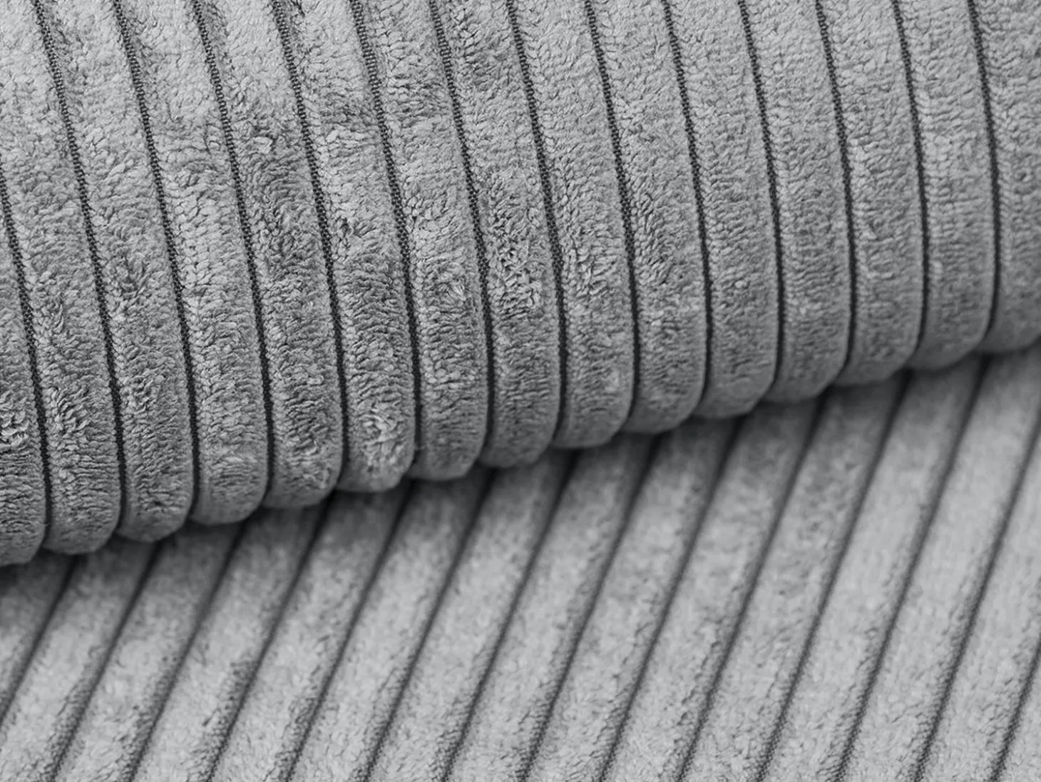 Sillón recto de pana gris claro con estilo diseño AMELIA