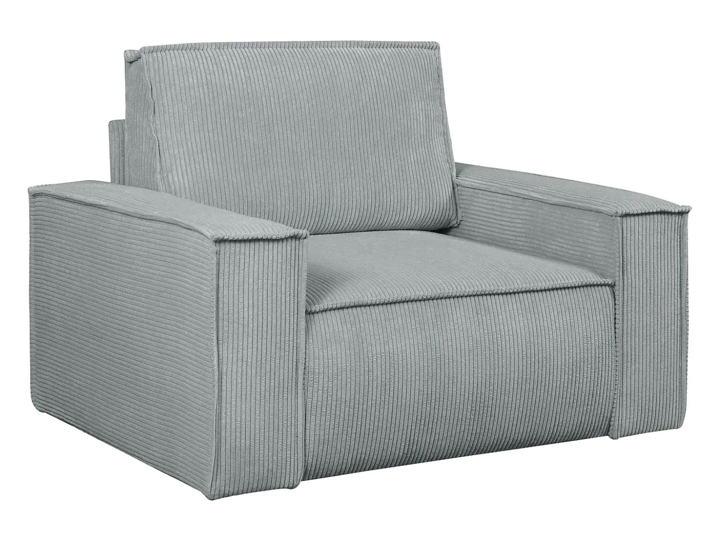 Sillón recto de pana gris claro con estilo diseño AMELIA