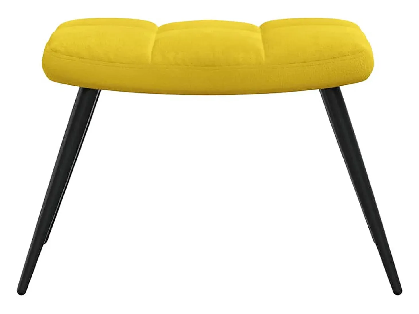 Sillón relajante con taburete de terciopelo amarillo mostaza
