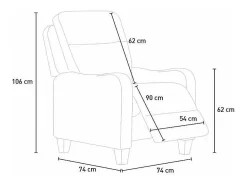 Sillón relajante reclinable reposapiés portaobjetos Laura Light - Rosa
